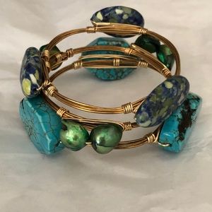 Set of 3 Wire Wrapped Bangle Bracelets Small Wrist